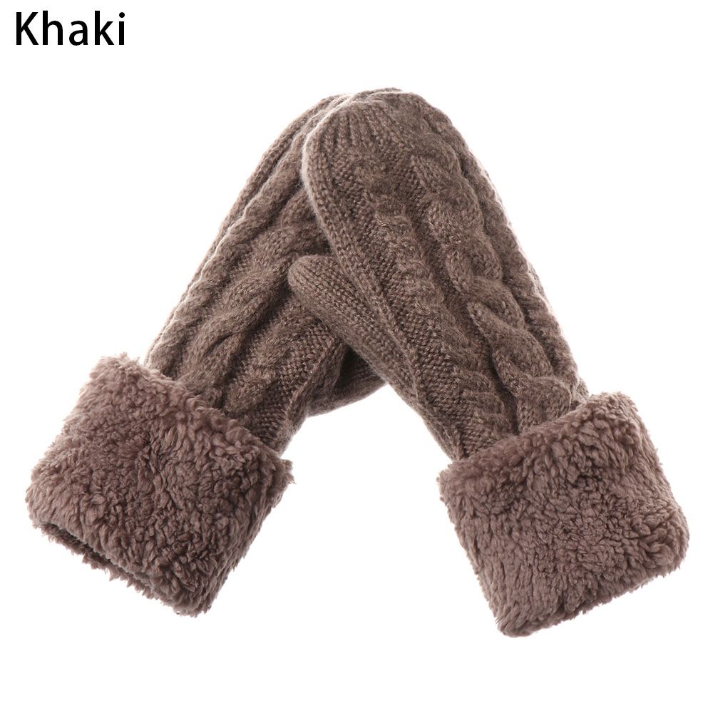 

Мода Твист Цветы Утолщенная Вязальная Шерсть Женские Перчатки Полпальца Женские Варежки