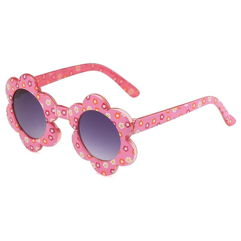 Kids Flower Sunglasses Rainbow Colorful Cute Round Kid Eyewear For Toddler Kids Boy Girls Outdoor Activities