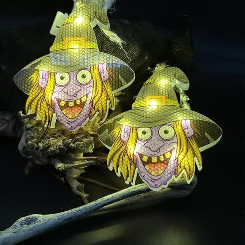 Halloween Night Decoration Hanging Light Pumpkin Light Pendant String Demon Headlight Indoor Outdoor Family Gathering Party Prop