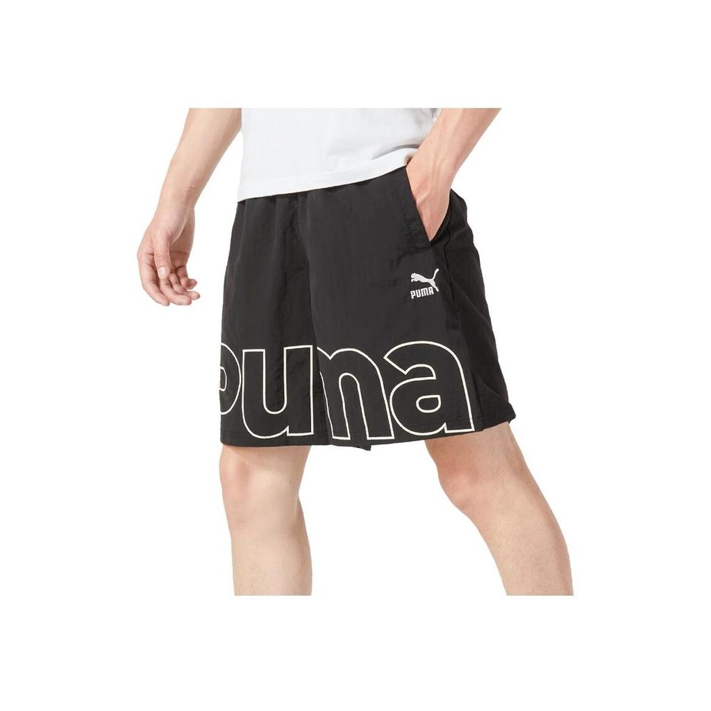 Puma Letter Print Sports Casual Shorts Men Shorts Black 623412-01