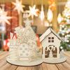 Dřevěný dům Puzzle Block Vánoční Stavebnice Ornament Kit Vánoční dekorace na plochu Vzdělávací kutilské řemeslo pro děti a dospělé