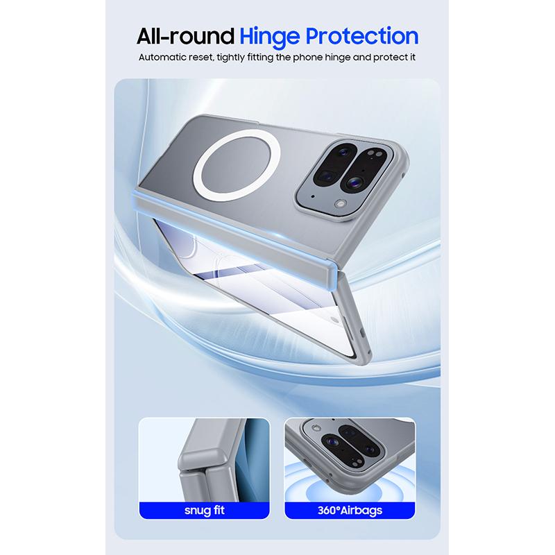 Magnetic Matte Transparent Hinge Protection Full Body Case for Google Pixel 10 Pro Fold Wireless Charging Cover with Glass Flim