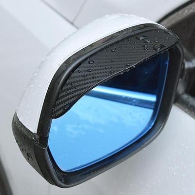 2 pezzi Specchietto retrovisore per auto In fibra di carbonio Protezione per sopracciglia pioggia Impermeabile Specchietto retrovisore per auto Visiera parasole Copertura antipioggia Copertura universale per sopracciglia