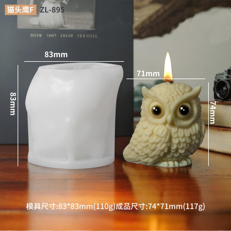 DIY New Owl Candle Silicone Mold Cartoon Animal Aromatherapy Cream Soap Mold Chocolate Cake Making Tool Christmas Decor Crafts