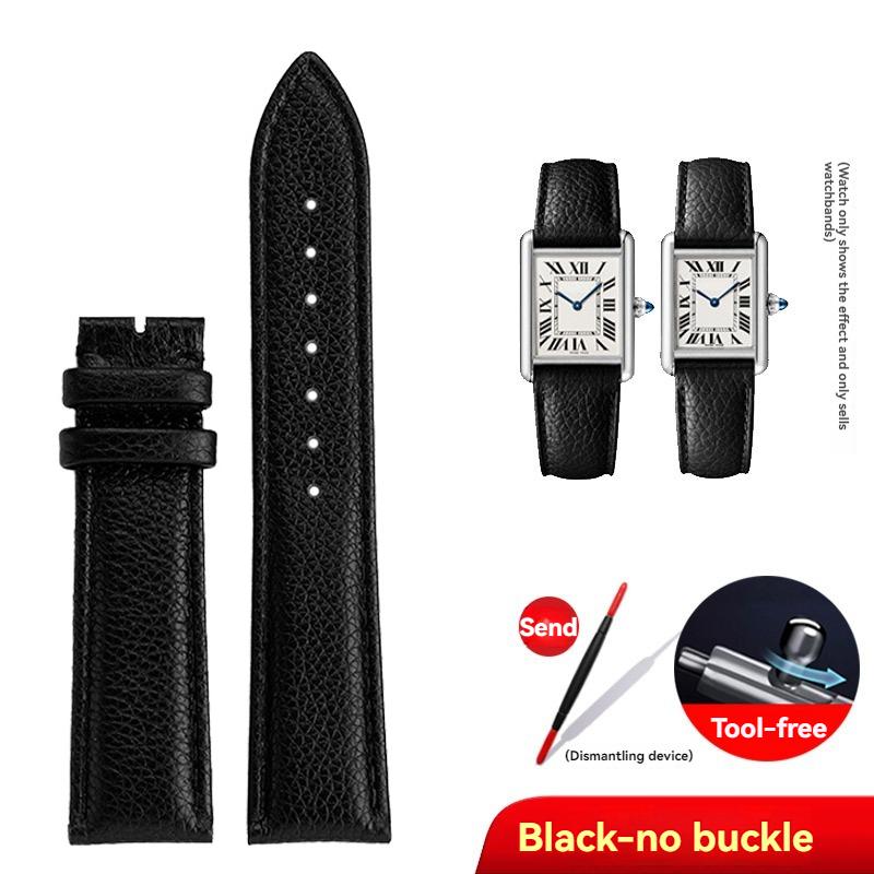 

Для Cartier Tank Кожаный ремешок для часов для женщин Tank Must London мужские Santos Личи узор быстросъемный Ремешок для часов 20 мм 23 мм 16mm-width