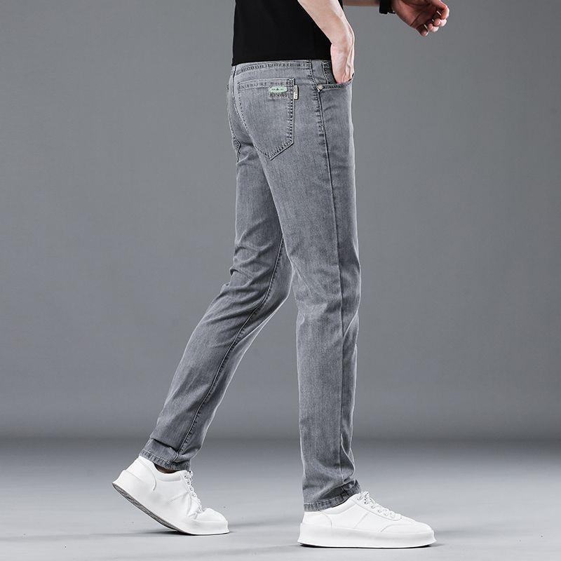 

Men s Trendy Smoke Gray Slim-fit Stretch Jeans for Spring & Autumn 29 сірий колір