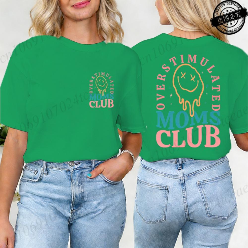 

Overstimulated Moms Club Shirt,Mama Birthday T-Shirt,Funny Mama Tee Shirt,short Sleeve Women s Tee Tops Clothing,Mother Gift XXS