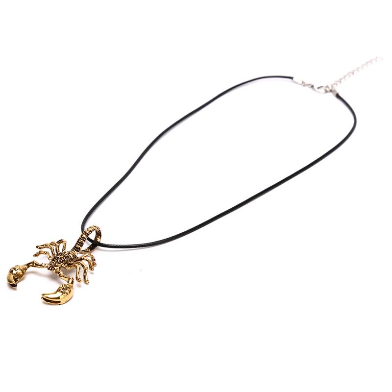 Punk Vintage Scorpion King anheng Cord Chain Halskjede Genser Retro smykker