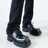 Schwarze Chelsea-Stiefel mit großer quadratischer Zehenpartie und dicker Sohle für Herren im Herbst und Winter, neue kurze Lederstiefel für Herren und Damen, Größe 35-45