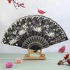 Vintage Folding Fan Chinese Style Dance Performance Hand Fans Gold Powder Plastic Fan Art Craft Gift Home Decor