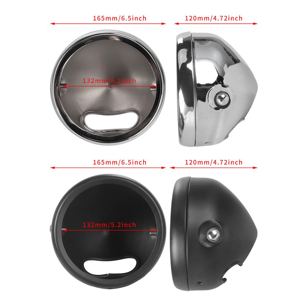 Universal 5.75inch Motorcycle Light Cover Rustproof Aluminum Designs Motorcycles Headlight Shell Suitable for Bike