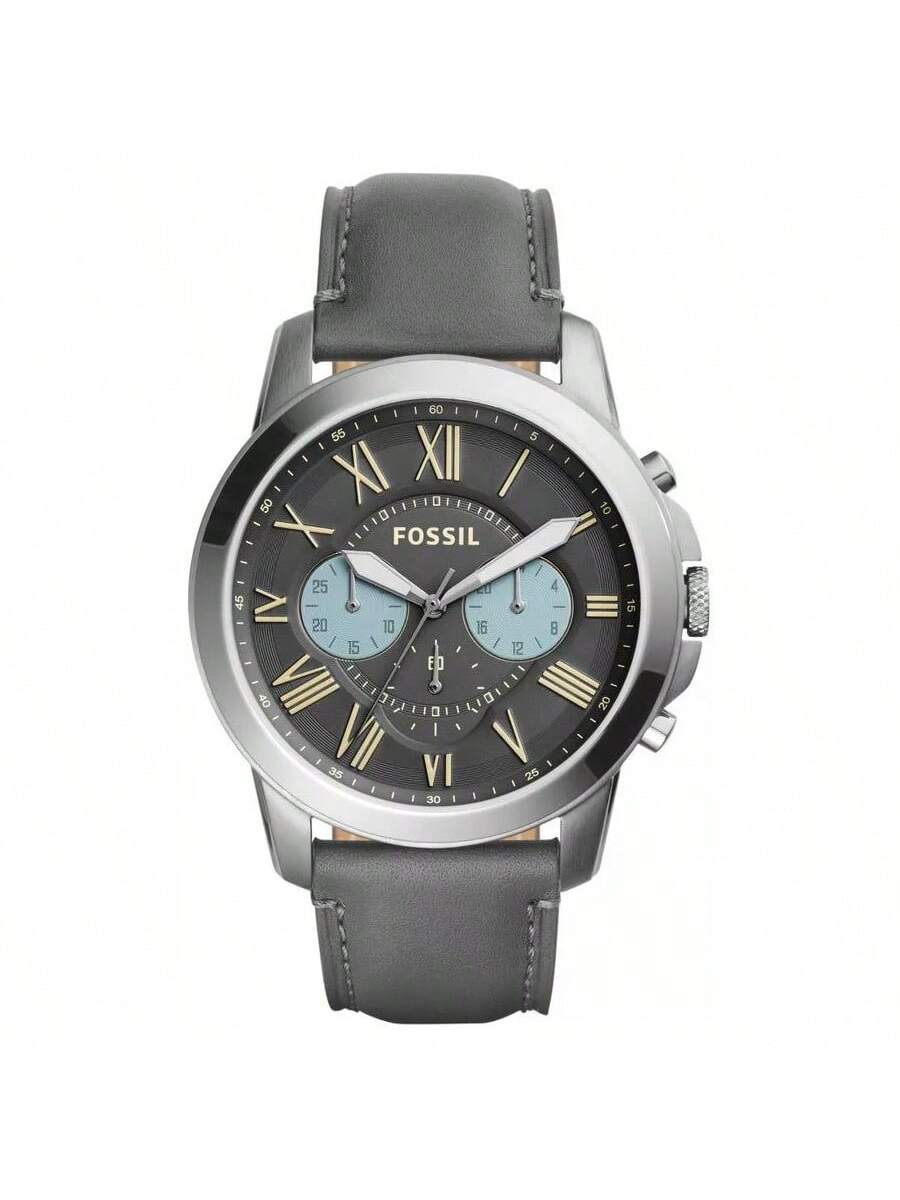 Мужские часы-хронограф Fossil Grant с циферблатом цвета оружейного металла, модель FS5183