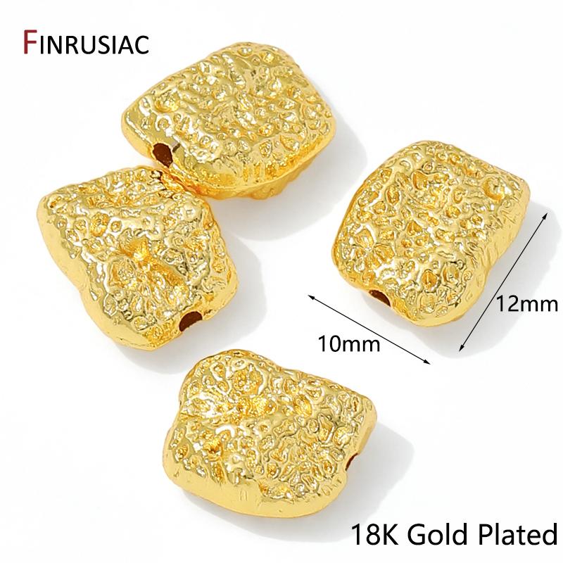 

14K/18K Gold Plated Irregular Spacer Beads,Separator For Beads, Brass Beads For DIY Bracelets Jewelry Making Accessories 5 pieces