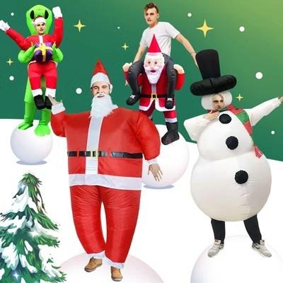 Clothes Christmas Dressing Set Riding Mount Props Performance Clothes Funny Doll Clothes Riding Santa Claus Inflatable