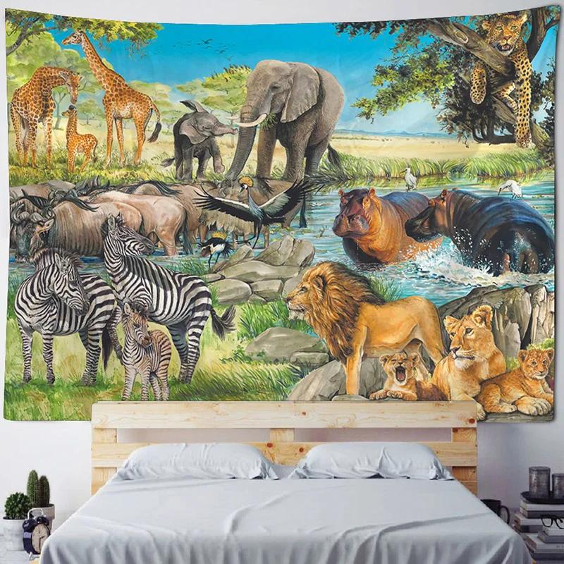 VIKAMA Jungle Bird Tapestry Psychedelic Forest Wall Hanging Exotic Bird Decor Suitable for Bedrooms and Yoga Studios