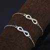 Women Simple Infinite Love Rhinestone 8Shape Pendant Thin Chain Bracelet Jewelry