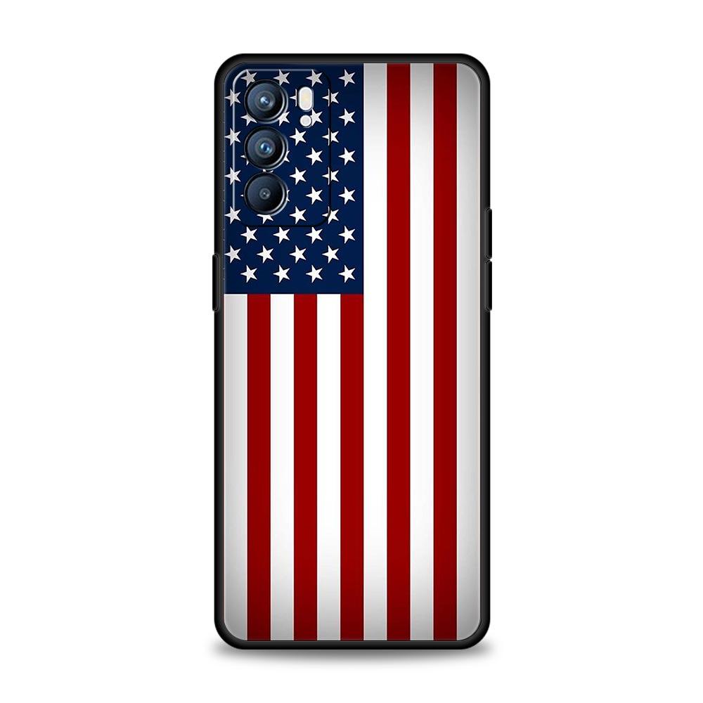 Phone Case Cover For Oppo A17 A31 A54 A57 A78 A79 Find X5 X6 Reno 7 8 10 11 12 13 F Pro 5G Soft TPU American United States Flag