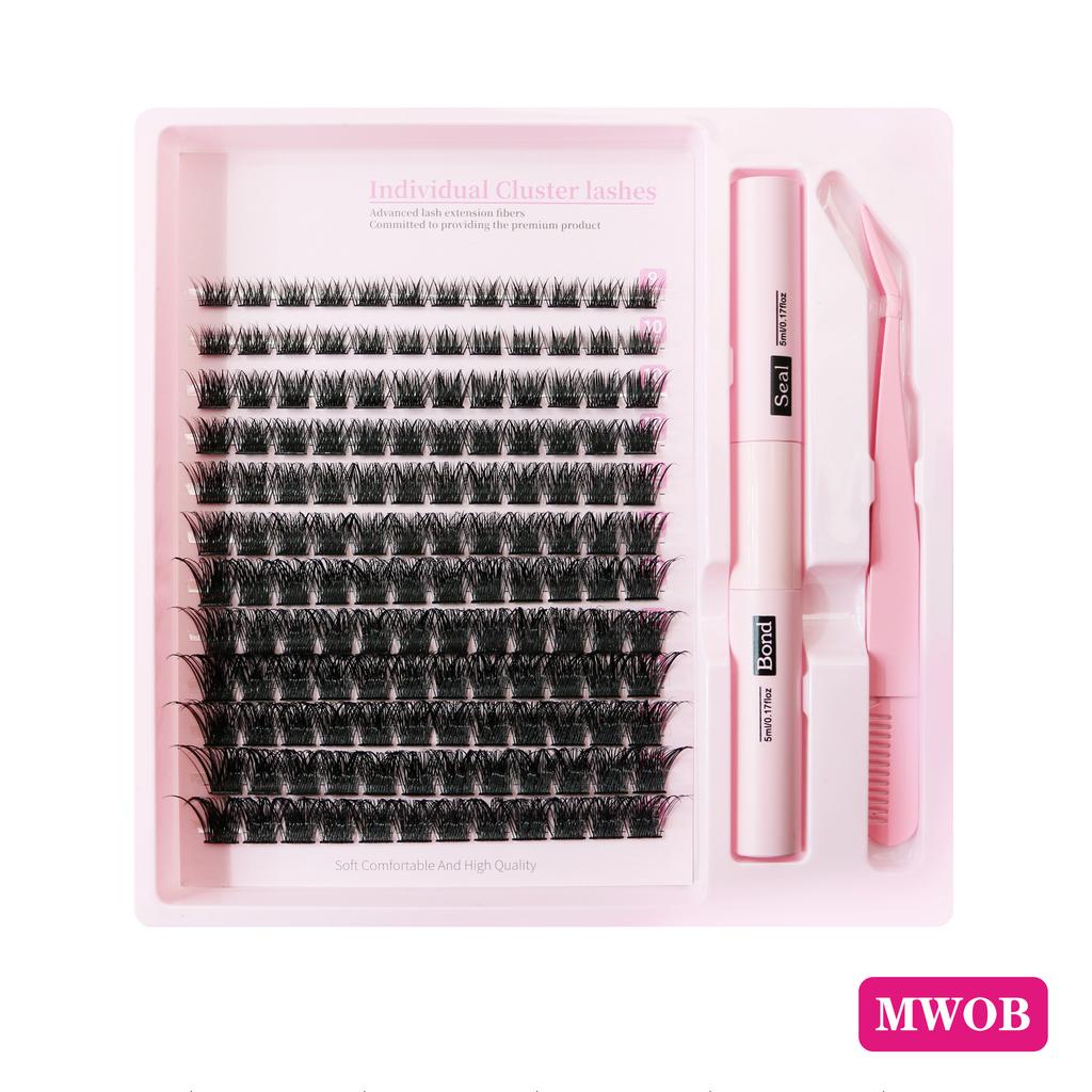 European & American Individual Cluster False Eyelashes - Natural Curl, Voluminous & Segmented DIY Extension Fibers