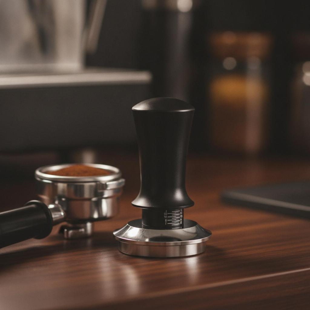 Coffee Tamper with Stainless-Steel Base Premium Espresso Puck Compressor
