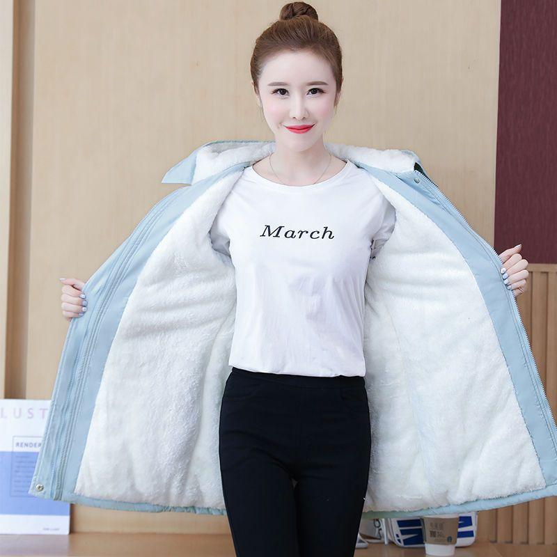 

Fleece Thickened Trench Coat Autumn and Winter New Slim and Thin Medium and Long Hooded Loose Coat 3XL