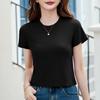 Women's Summer New Slim Thin Short Paragraph Casual Short-sleeved T-shirt Versatile Half-sleeved Bottoming Leakage Navel Clothing