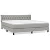3129969 vidaXL Lit à sommier tapissier avec matelas Gris clair 180x200cm Tissu