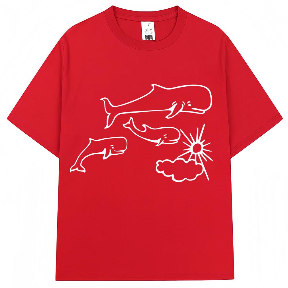 Whales and Sun Tattoo By Robe De Extremoduro T Shirts Men Women Fashion Casual Short Sleeve Oversized Cotton Tshirt Streetwear