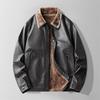 Nouvelle veste épaisse en daim pour homme - Automne/Hiver Cuir PU Décontracté d'affaires, Manteau à col carré Tendance