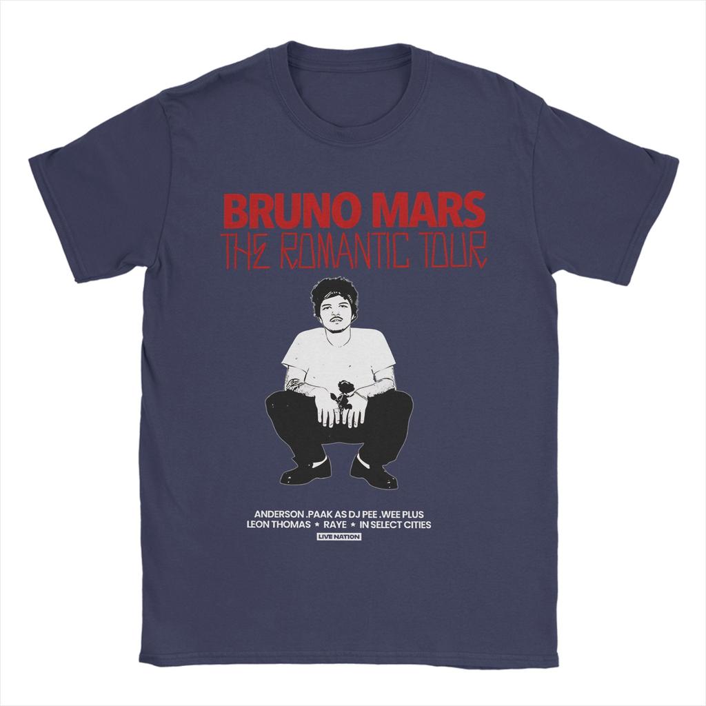 Bruno Mars The Romantic Tour TShirt Unisex  Vintage Pure Cotton Tees Round Neck Short Sleeve T Shirts Plus Size Tops