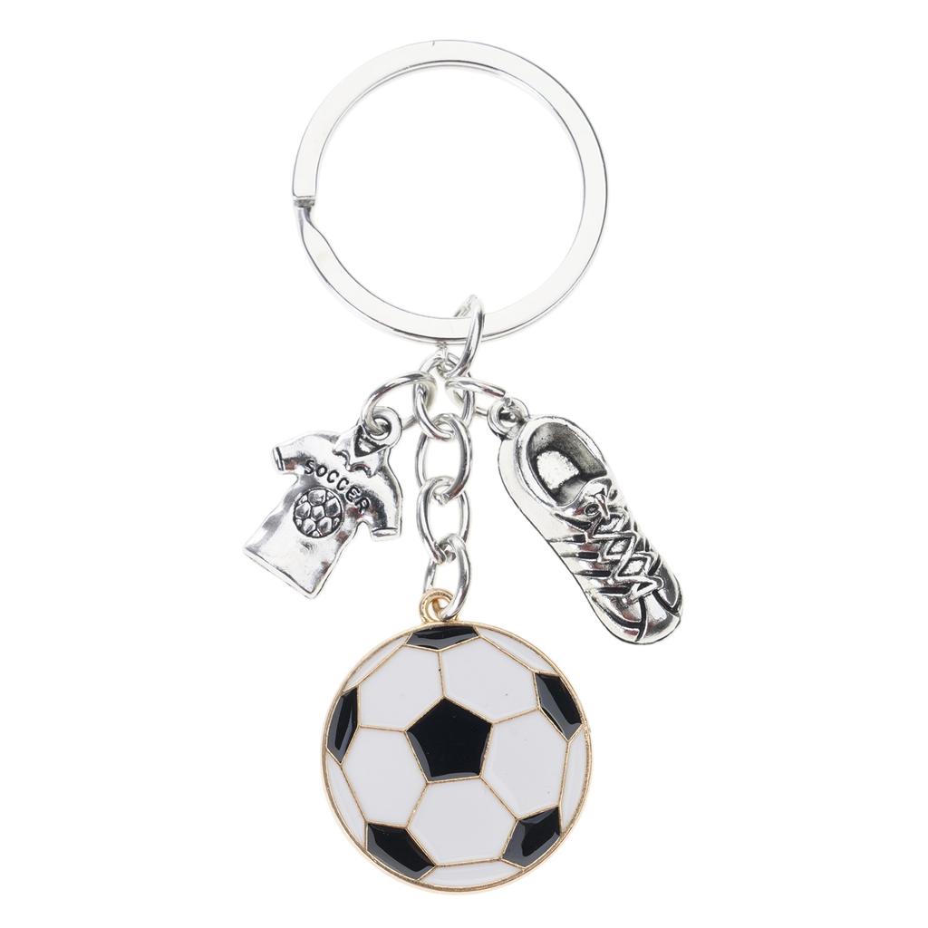Pack of 10 Portable Soccer Fan Accessory Keychains with Football Ball Cleats Cloth Decoration