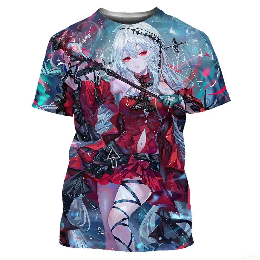 Men and Women Anime Games Girls 3D Printed Street Fashion T-shirt Short Sleeved Casual T-shirt Top Man Clothing