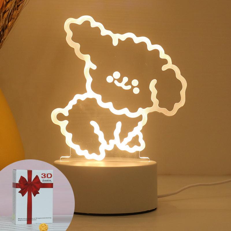 3d Light Creative Holiday Gift Bedroom Cartoon Bedside Lamp Usb Straight Plug