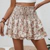 Modischer Blumenrock für Damen, Faltenrock, Rüschen, bedruckt, kurzer Rock