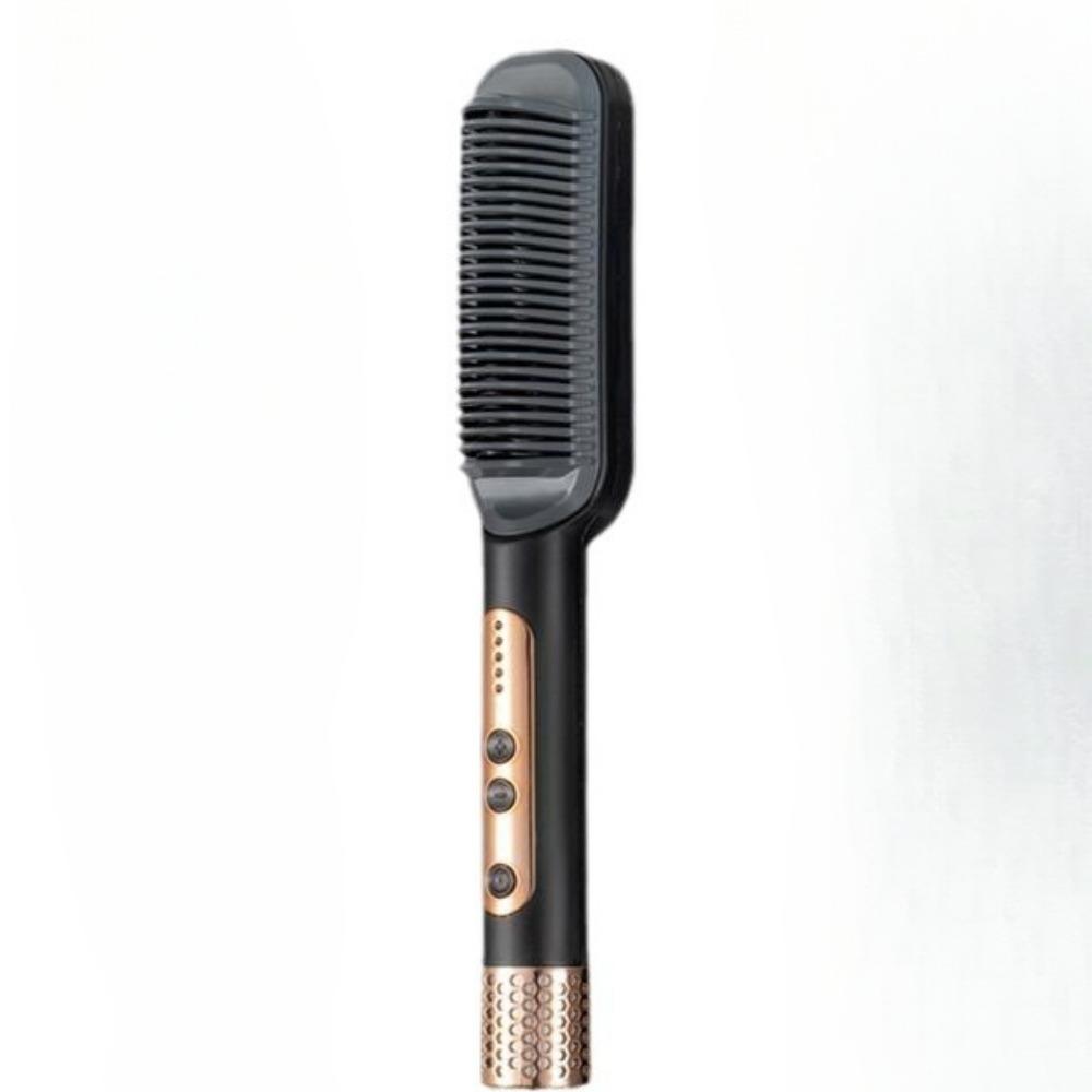 

Электрическая нагревательная расческа с вращающимся хвостиком, выпрямитель для волос, отрицательные ионы, быстрый нагрев, регулируемый 45W black