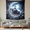 Sleeping Panda On Moonlit Stars Patterned Tapestry Decorative Wall Hanging, Home Bedroom Living Room Decor