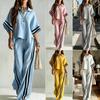Amazon Popular 2026 Autumn and Summer Cross-border New Foreign Trade Women's Clothing Short-sleeved Shirt Loose Trousers Two-piece Set