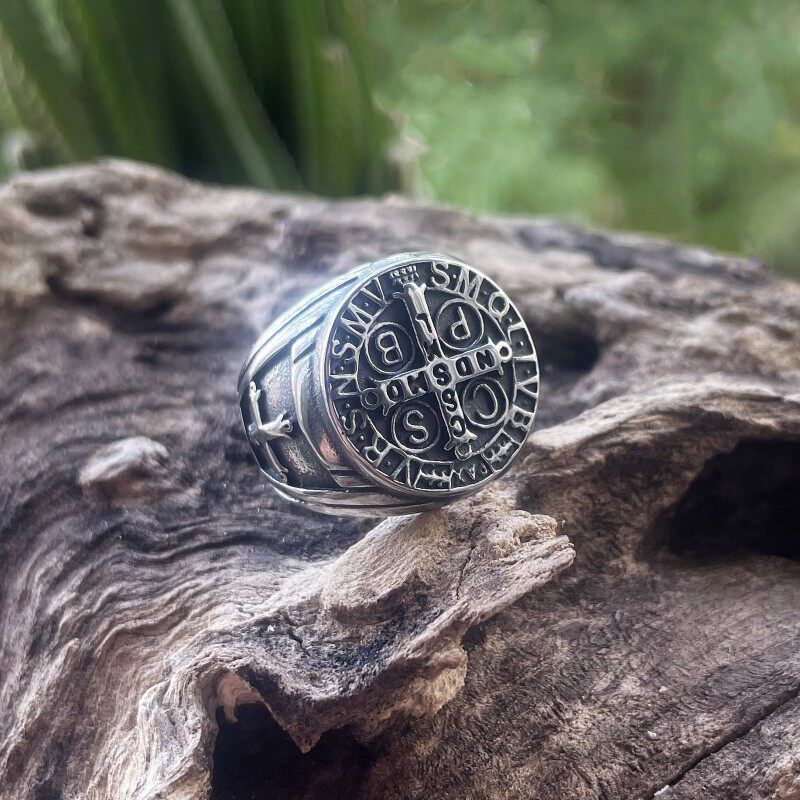 Trendy Fashion Fancy Titanium Steel Ring Men Retro Style Punk Fashion Cool Popular Brand Trendy Punk Food Tail Ring