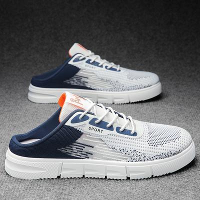 2025 Half Shoes For Men Lace Up Mules Male Flat Sandals Summer Backless Loafers Slippers Light Man Slides Mens Casual Shoes 2025