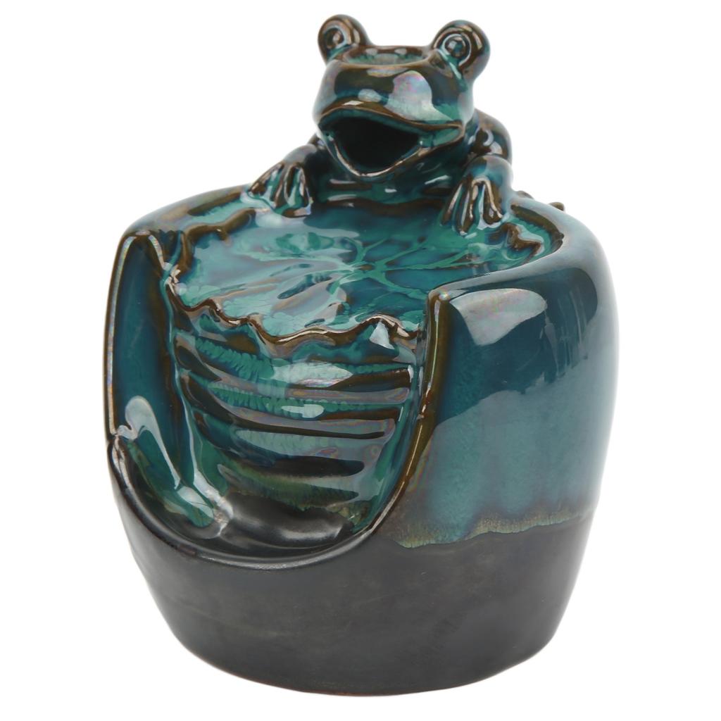 Rökelsehållare Keramiskt Material Glaserad Löv Djurmönster Blå Klassisk Rökelse Vattenfall för Tehus