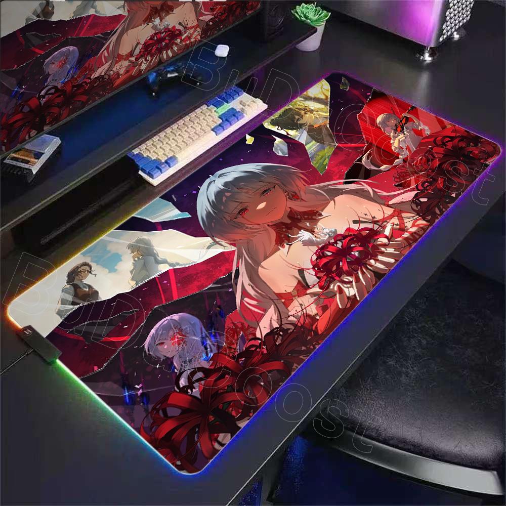 New Red Girl Wuthering Waves Phrolova Mouse Pad Anime Gaming Mouse Pad RGB Desk Mat Natural Rubber Desktop XXL Decorative Carpet