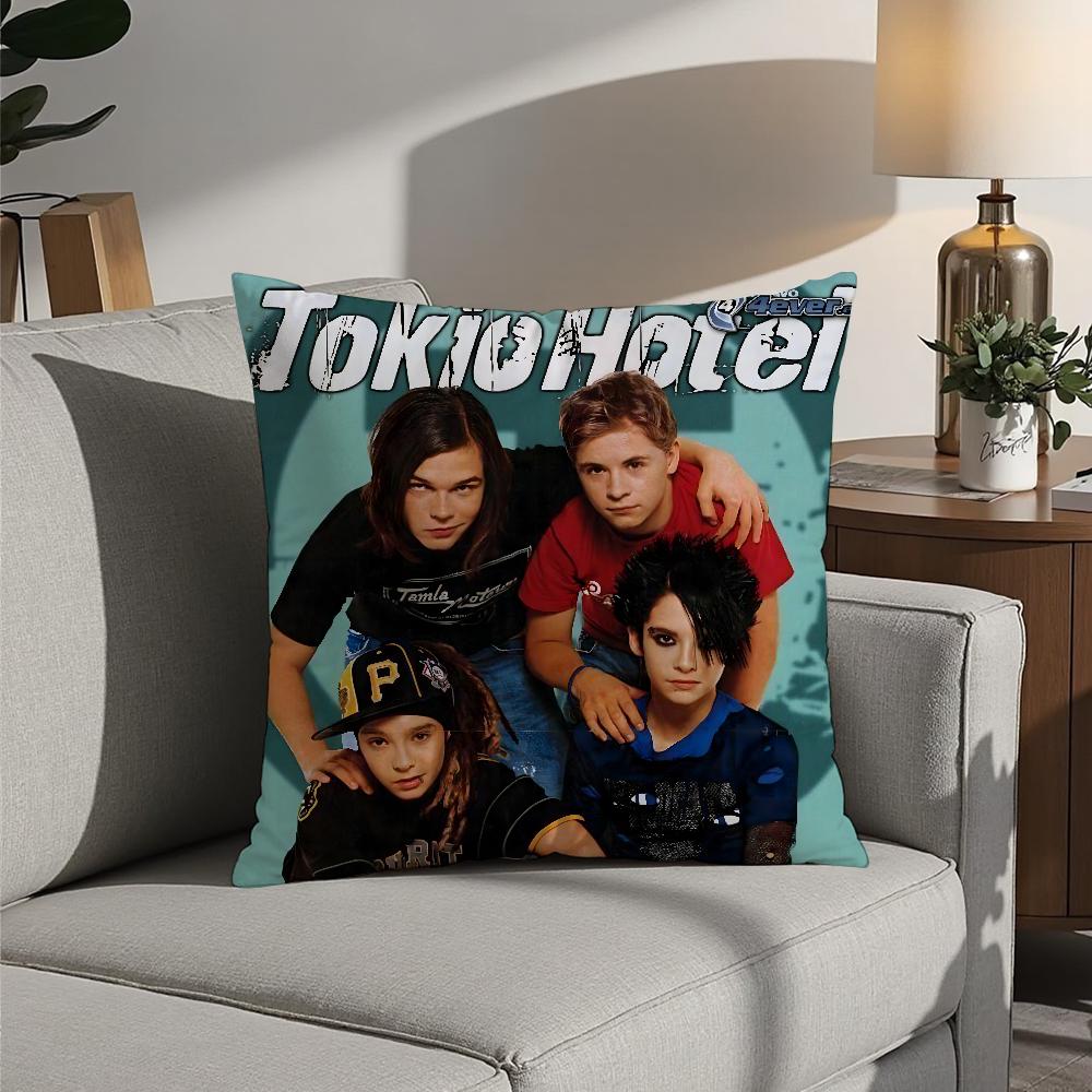 Heiße Rockband Tokio Hotels Kissenbezug 3D-Druck Polyesterfaser 40*40cm Heim Sofa Überwurf Dekoration Festivalgeschenk