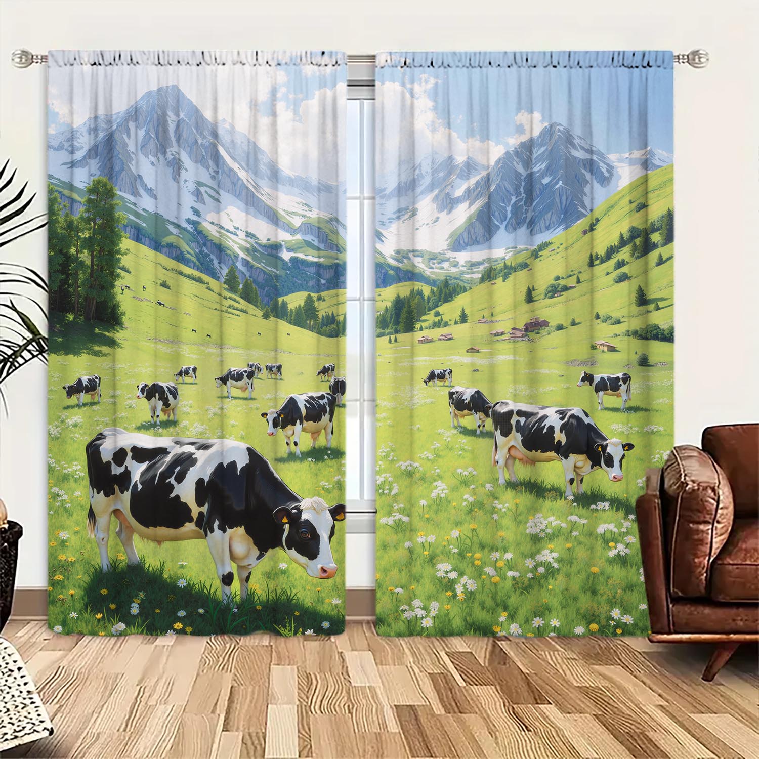 

2 Panels Blue Sky White Clouds Printed Curtains Shade and Privacy Protection Suitable for Decorating Various Rooms 100*130 HOOK 1pcs