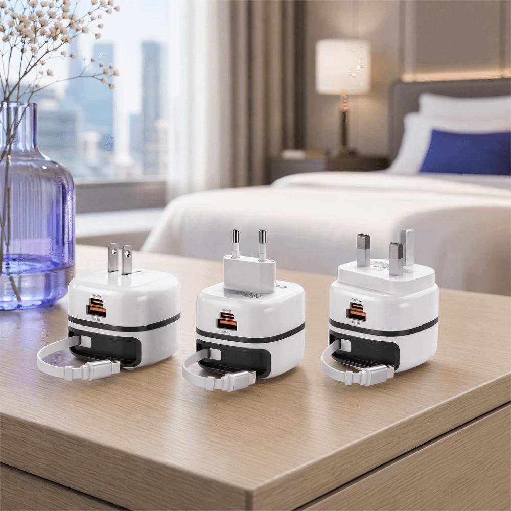 EU UK US Plug 65W Fast Charger Foldable Foot Universal Travel Adapter Universal USB-C Devices