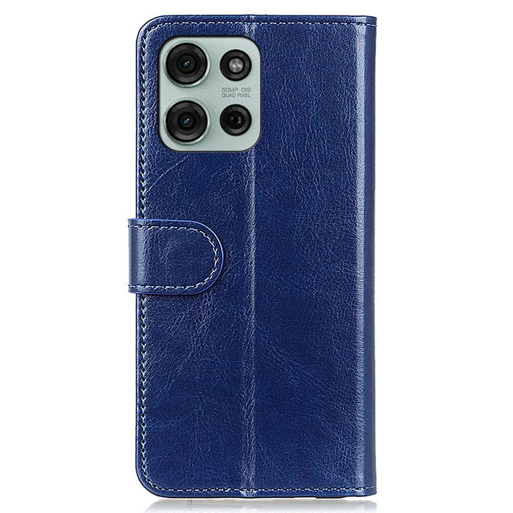 Etui dla Motorola Moto G75 5G Tekstura Crazy Horse Skóra PU Pokrowiec ze Stojakiem na Telefon