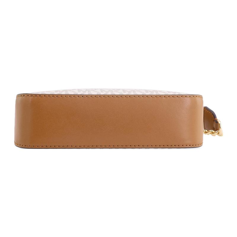 Michael Kors Shoulder Bag Retro Casual Commuting Travel Classic Letter Logo Old Flower Printed Chain Leather Mahjong Hand Small Size Women's Vanilla