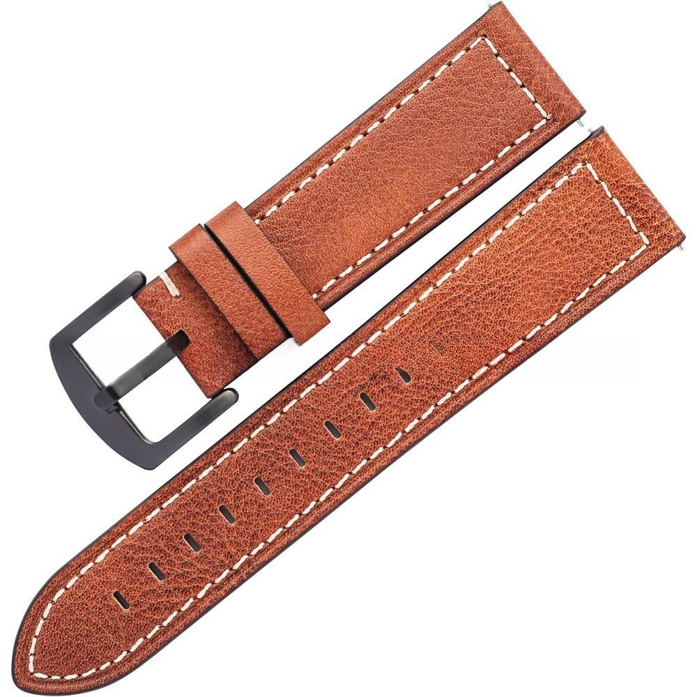Lychee Pattern Strap Vintage 20Mm /22Mm/Leather For Huawei Smartwatches