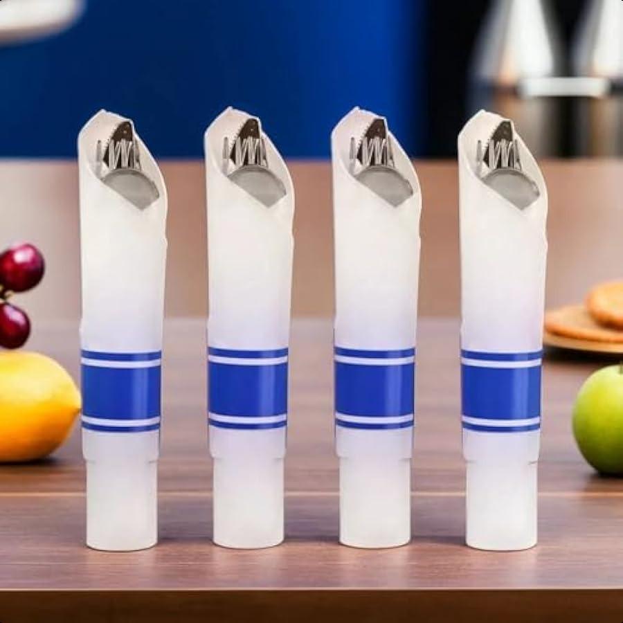 

Bright Royal Blue Premium Rolled Cutlery Set 10 Count Includes Fork Knife and Spoon Perfect for Parties and Special Events United States