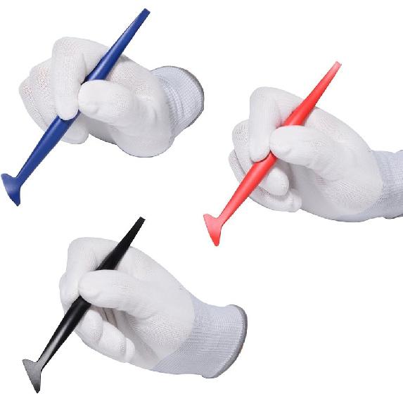 FOSHIO Vinyl Car Wrapping Flexible Micro Squeegee Curves Slot Tint Tool Set 3 In 1 with Different Hardness for Talling Vehicle Wraps and Auto