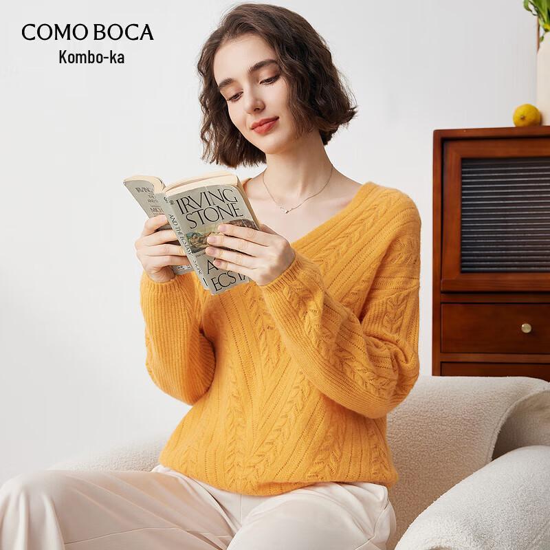 

Comonboca Women s V-Neck Cashmere Knit Sweater XL