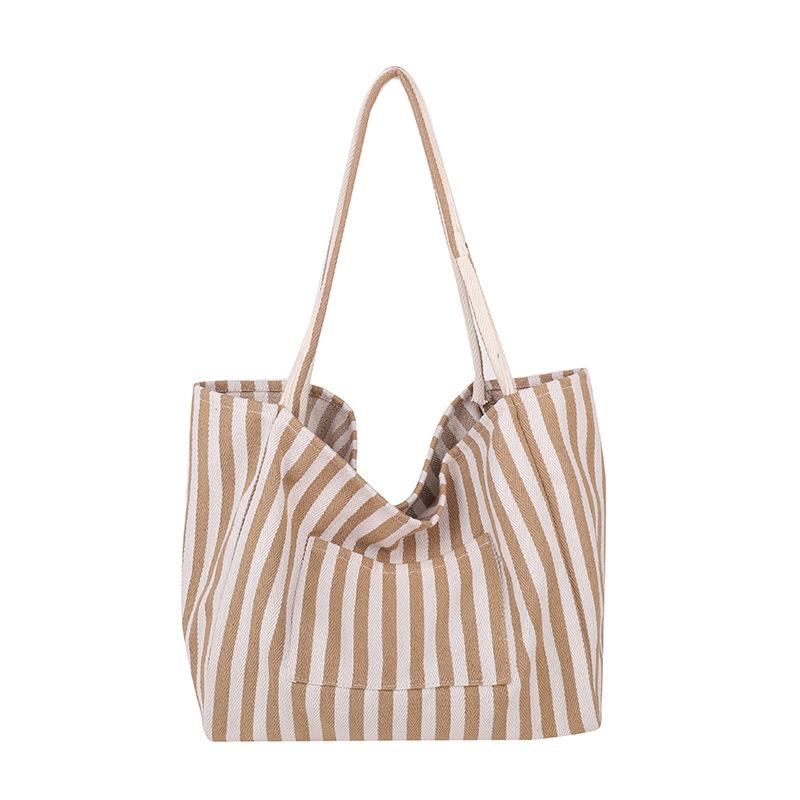 2025 New Striped Beach Bag, Summer Casual Bag, Large Capacity Tote Bag, Shoulder Bag, Minimalist Bag, Christmas Gift
